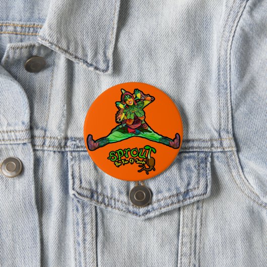Badge Rond 7,6 Cm Bouton Orange Sprout (En situation)