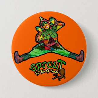 Badge Rond 7,6 Cm Bouton Orange Sprout