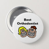 Badge Rond 7,6 Cm Bouton Orthodontiste (Devant & derrière)