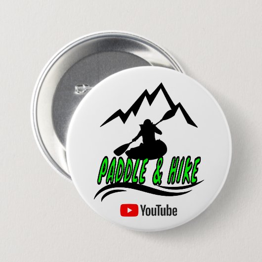 Badge Rond 7,6 Cm Bouton Paddle & Hike (Devant & derrière)