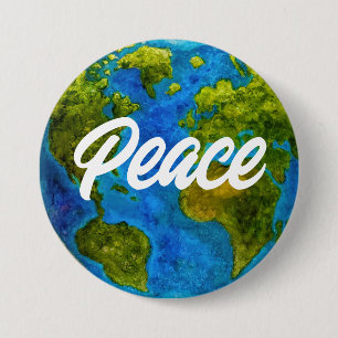 Badge Rond 7,6 Cm Bouton Paix sur Terre