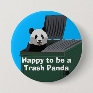 Badge Rond 7,6 Cm Bouton Panda Ordures