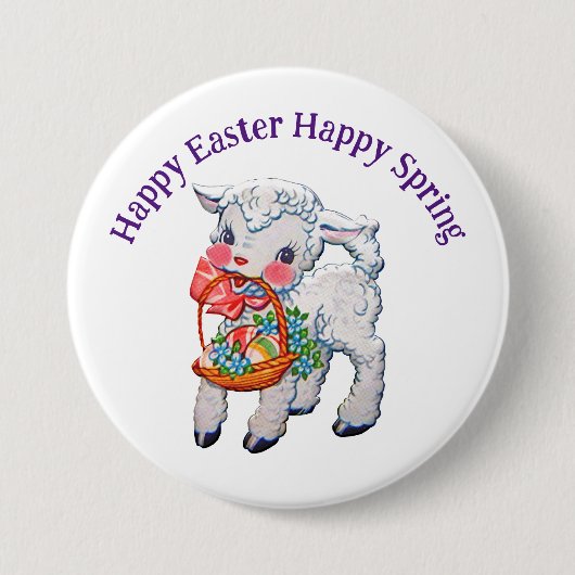 Badge Rond 7,6 Cm Bouton Panier d'agneau (Devant)