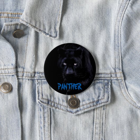 Badge Rond 7,6 Cm Bouton Panther noir (En situation)