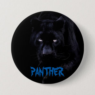 Badge Rond 7,6 Cm Bouton Panther noir