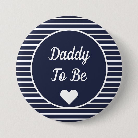 Badge Rond 7,6 Cm Bouton Papa to Be Baby shower (Devant)