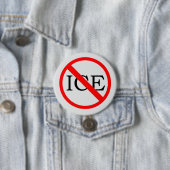 Badge Rond 7,6 Cm Bouton "PAS DE GLACE" (En situation)