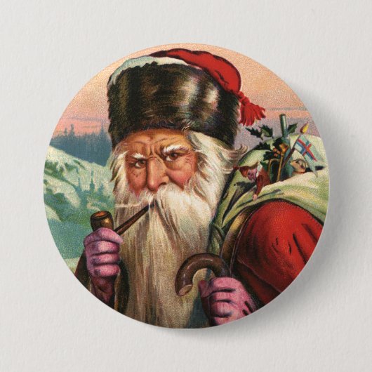 Badge Rond 7,6 Cm Bouton Père Noël alpin (Devant)