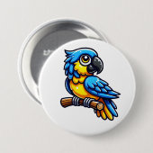 Badge Rond 7,6 Cm bouton perroquet (Devant & derrière)