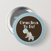 Badge Rond 7,6 Cm Bouton personnalisé, Eléphant Baby shower (Devant & derrière)