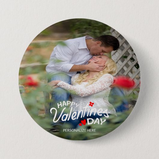 Badge Rond 7,6 Cm Bouton personnalisé Heureuse Sainte-Valentin (Devant)