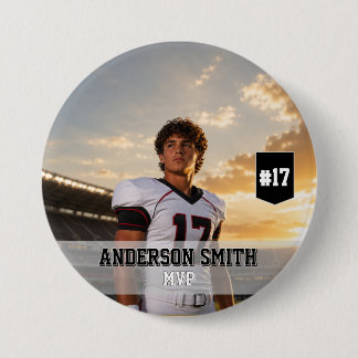 Badge Rond 7,6 Cm Bouton personnalisé MVP de football avec photo