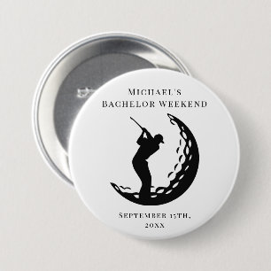 Badge Rond 7,6 Cm Bouton Personnalisé   Week-end de golf Bachelor