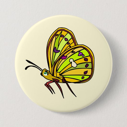 Badge Rond 7,6 Cm Bouton Petit Papillon Printemps (Devant)