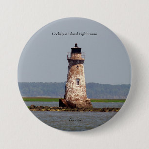 Badge Rond 7,6 Cm Bouton Phare de Cockspur Island