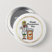 Badge Rond 7,6 Cm Bouton pharmaciste femme plus jeune (Devant & derrière)