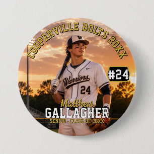 Badge Rond 7,6 Cm Bouton photo de baseball personnalisé