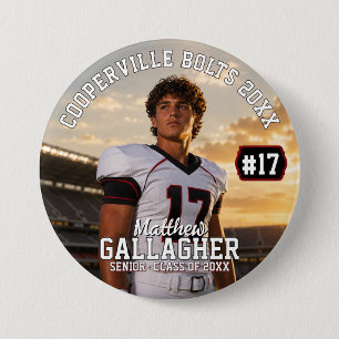 Badge Rond 7,6 Cm Bouton photo de football personnalisé