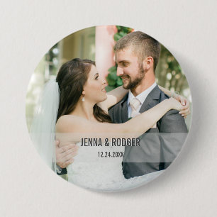 Badge Rond 7,6 Cm Bouton photo de MARIAGE personnalisé