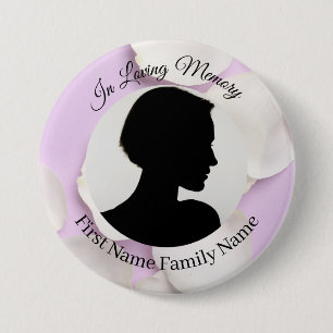 Badge Rond 7,6 Cm Bouton photo de souvenir de pétales de rose violet