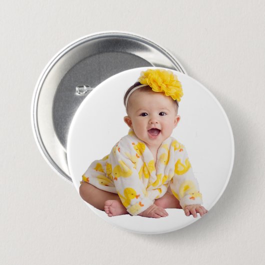 Badge Rond 7,6 Cm Bouton photo mignon bébé (Devant & derrière)