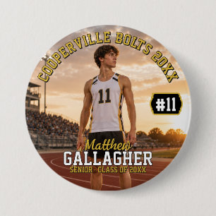 Badge Rond 7,6 Cm Bouton photo personnalisé d'athlétisme