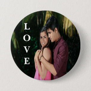 Badge Rond 7,6 Cm Bouton Photo personnalisée d'amour