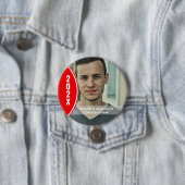 Badge Rond 7,6 Cm Bouton photo RED and White Graduation (En situation)