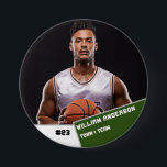 Badge Rond 7,6 Cm Bouton photo sport personnalisé / joueur de basket<br><div class="desc">Bouton photo sport personnalisé / joueur de basketball pin</div>
