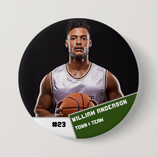 Badge Rond 7,6 Cm Bouton photo sport personnalisé / joueur de basket
