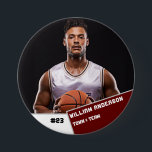 Badge Rond 7,6 Cm Bouton photo sport personnalisé / joueur de basket<br><div class="desc">Bouton photo sport personnalisé / joueur de basketball pin</div>