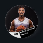 Badge Rond 7,6 Cm Bouton photo sport personnalisé / joueur de basket<br><div class="desc">Bouton photo sport personnalisé / joueur de basketball pin</div>