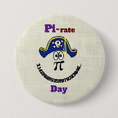 Badge Rond 7,6 Cm Bouton Pirate Jour Pi Drôle (Devant)