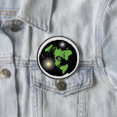 Badge Rond 7,6 Cm Bouton plat de conception de la terre (En situation)