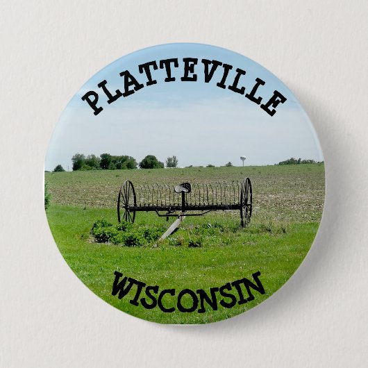 Badge Rond 7,6 Cm Bouton Platteville Wisconsin (Devant)