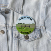 Badge Rond 7,6 Cm Bouton Platteville Wisconsin (En situation)