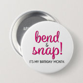 Badge Rond 7,6 Cm Bouton Plier & Snap C'est mon anniversaire Mois (Devant & derrière)