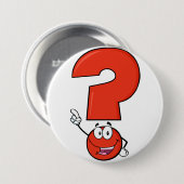 Badge Rond 7,6 Cm Bouton point d'interrogation rouge (Devant & derrière)