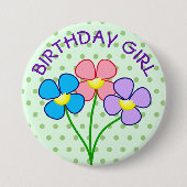 Badge Rond 7,6 Cm Bouton Pointe Anniversaire Pointe (Devant)