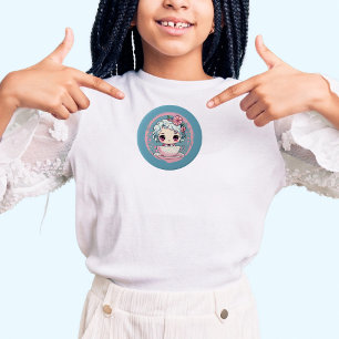 Badge Rond 7,6 Cm Bouton poupée de la coupe de thé