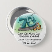 Badge Rond 7,6 Cm Bouton Princeton '78 43e Réunion 'Come Out' 3" (Devant & derrière)