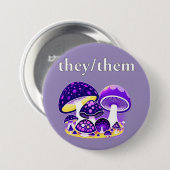 Badge Rond 7,6 Cm bouton pronom du champignon (Devant & derrière)