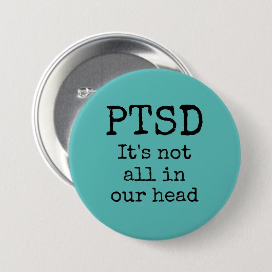 Badge Rond 7,6 Cm Bouton PTSD (Devant & derrière)