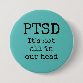 Badge Rond 7,6 Cm Bouton PTSD (Devant)