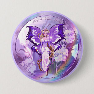 Badge Rond 7,6 Cm Bouton Purple Sun Fairy
