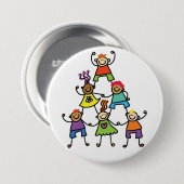 Badge Rond 7,6 Cm Bouton Pyramide enfant (Devant & derrière)