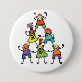 Badge Rond 7,6 Cm Bouton Pyramide enfant (Devant)