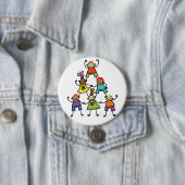 Badge Rond 7,6 Cm Bouton Pyramide enfant (En situation)
