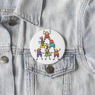 Badge Rond 7,6 Cm Bouton Pyramide enfant