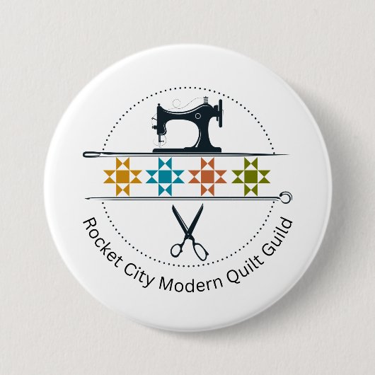 Badge Rond 7,6 Cm bouton RCMQG (Devant)